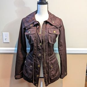 Women's H & M DIVIDED LIGHTWEIGHT BROWN COAT. Size 2